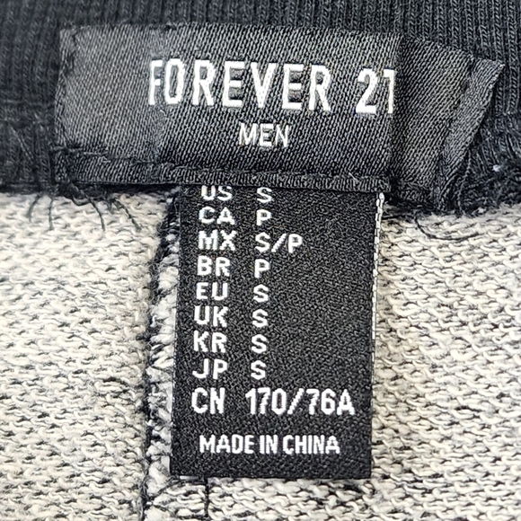 Forever 21 Men's Heathered Black Drawstring Jogger 2 Pockets Pants, sz SM - Picture 2 of 10